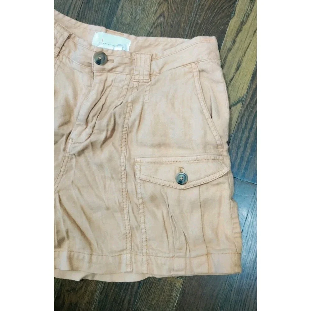 Anthropologie Shorts Women's Size 2 Camel Inseam 4" Linen Viscose Blend Soft - Picture 2 of 7